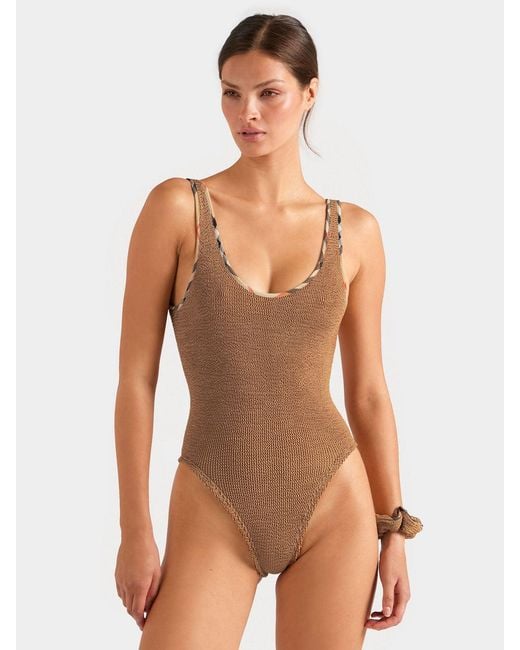 Hunza G White Burberry X Faye Swim