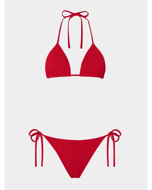 Hunza G Red Gina Triangle Bikini Swimwear