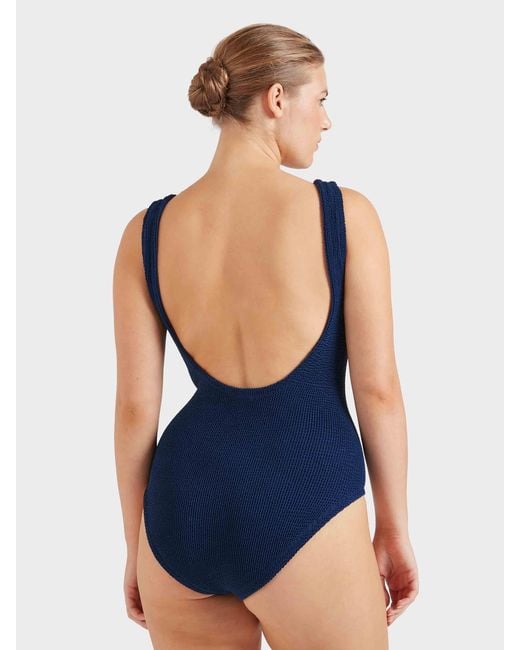 Hunza G Blue Coverage Square Neck Swim