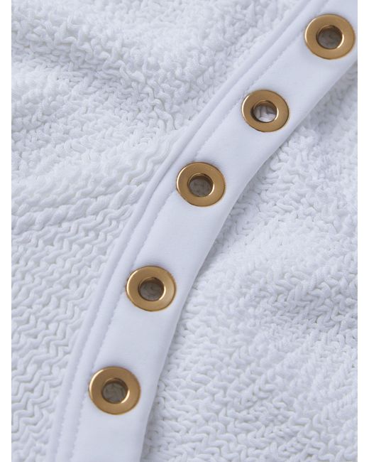 Hunza G White Tessa Eyelet Bikini