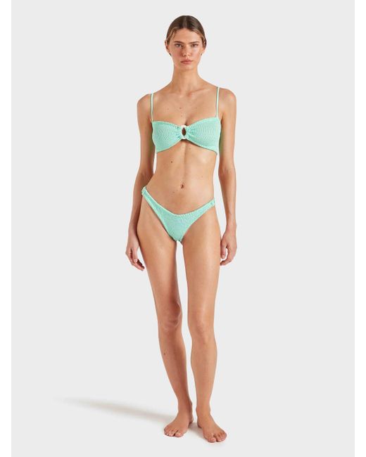 Hunza G Misty Bikini Pearly Hoop in Green | Lyst