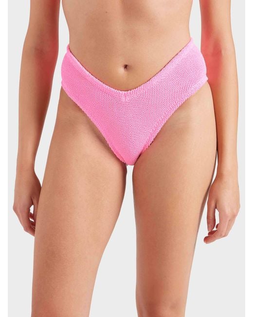 Hunza G Pink V-Waist Bikini Bottom
