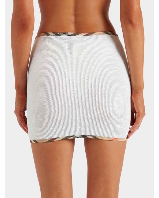 Hunza G White Burberry X Devyn Swimskirt/Top