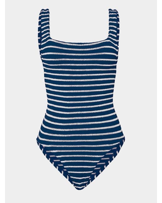 Hunza G Blue Coverage Square Neck Swim
