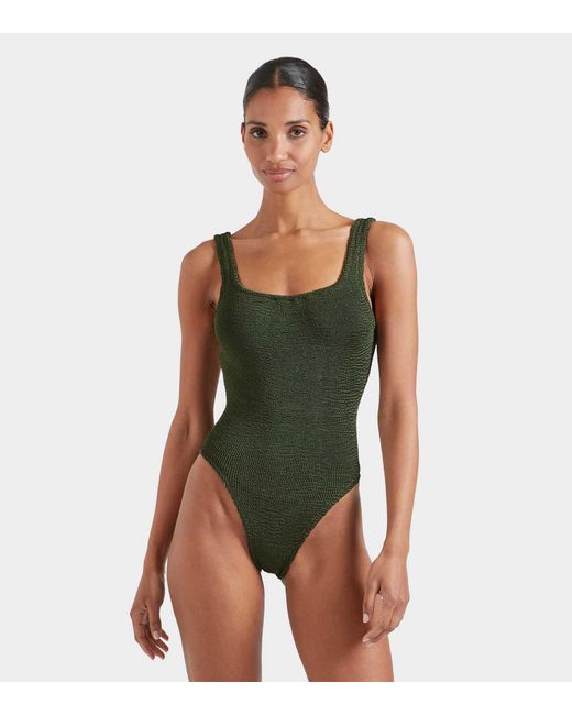 Hunza G Green Coverage Square Neck Swim