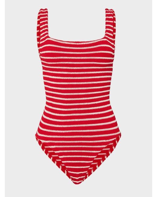 Hunza G Red Coverage Square Neck Swim
