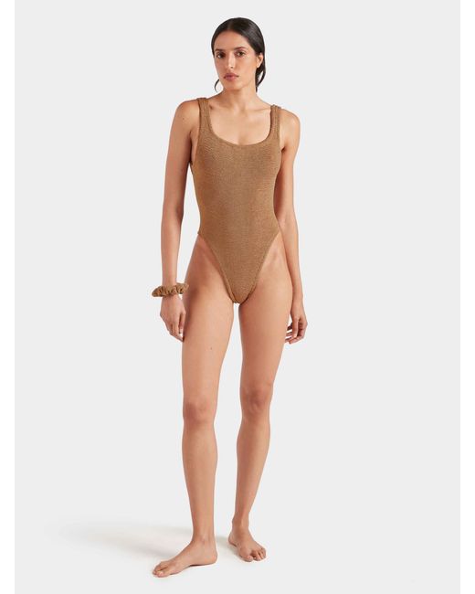 Hunza G Brown Square Neck Swim