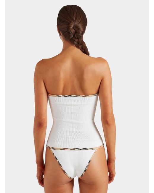 Hunza G White Burberry X Devyn Swimskirt/Top