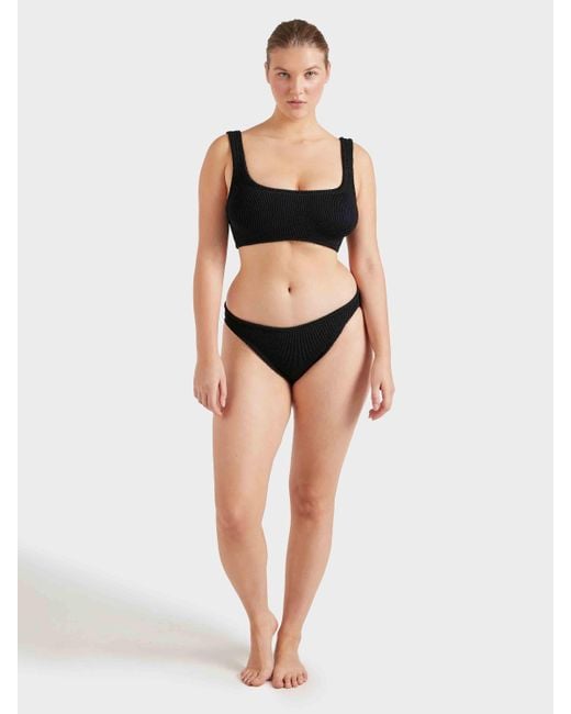 Hunza G Black Coverage Bikini Bottom