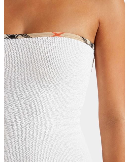 Hunza G White Burberry X Devyn Swimskirt/Top