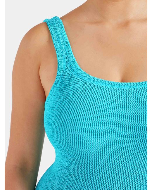 Hunza G Blue Coverage Square Neck Swim