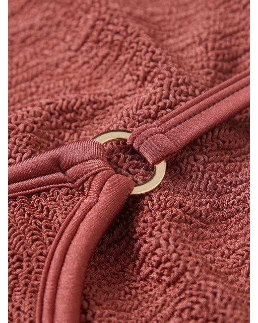 Hunza G Red Iris Bikini Withgold Hoops