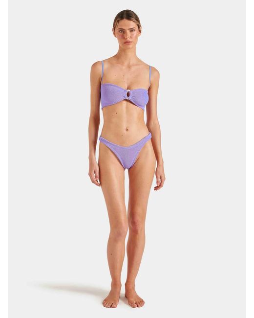 Hunza G Purple Misty Bikini With Pearly Hoop