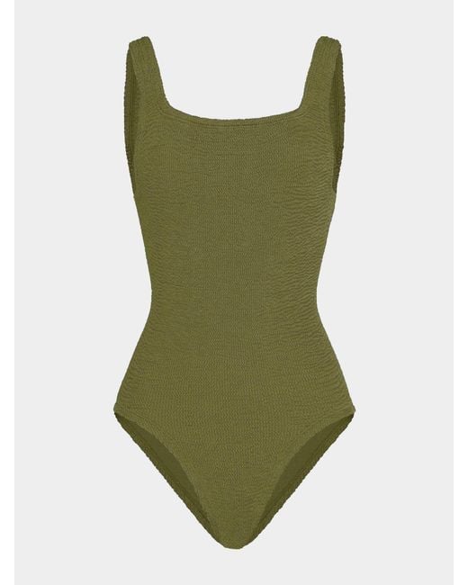 Hunza G Green Coverage Square Neck Swim