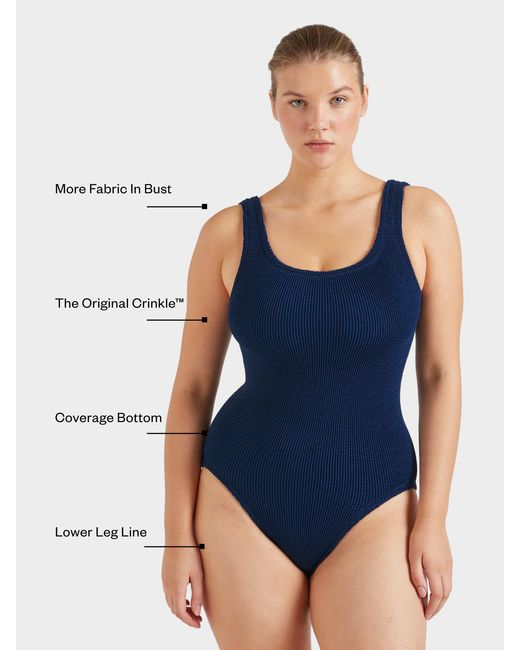 Hunza G Blue Coverage Square Neck Swim