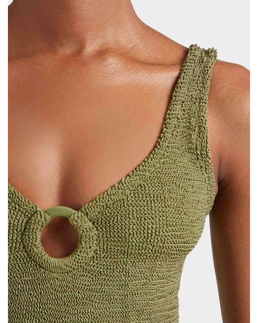 Hunza G Green Coverage Celine Swim With Tonal Hoops