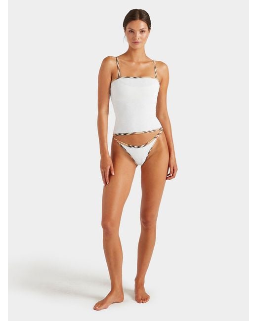 Hunza G White Burberry X Devyn Swimskirt/Top