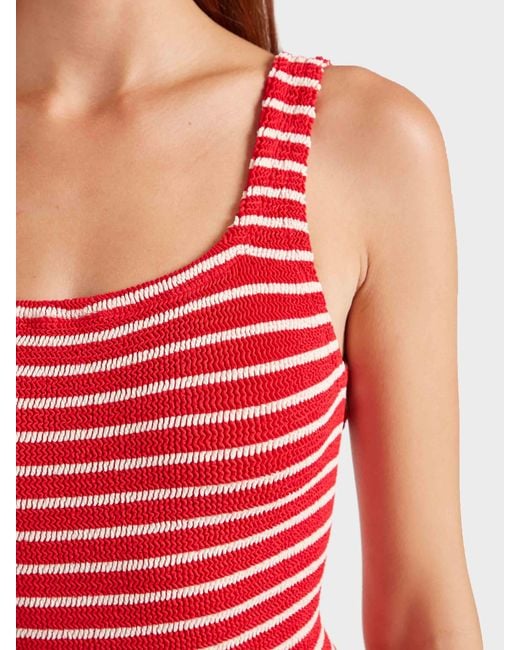 Hunza G Red Coverage Square Neck Swim