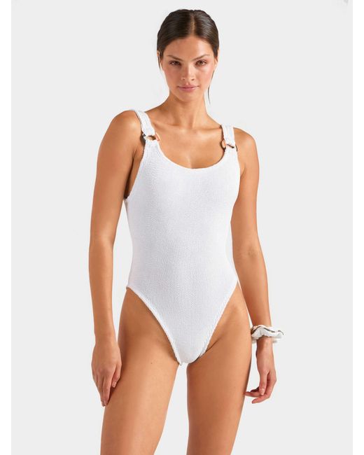 Hunza G White Burberry X Domino Swim