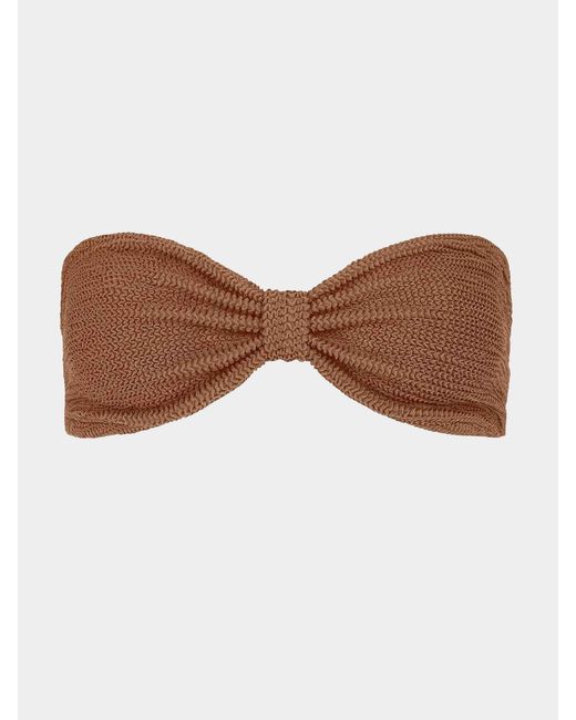 Hunza G Brown Jean Bikini Top