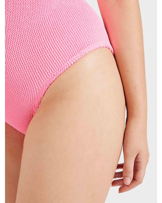 Hunza G Pink Coverage Square Neck Swim