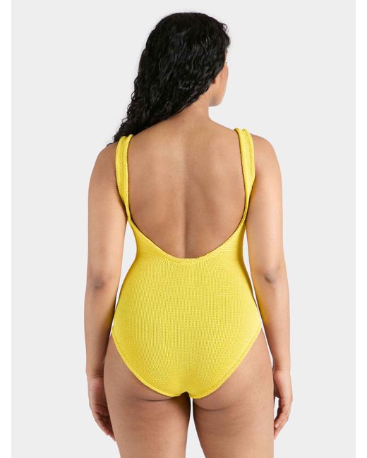 Hunza G Yellow Coverage Square Neck Swim