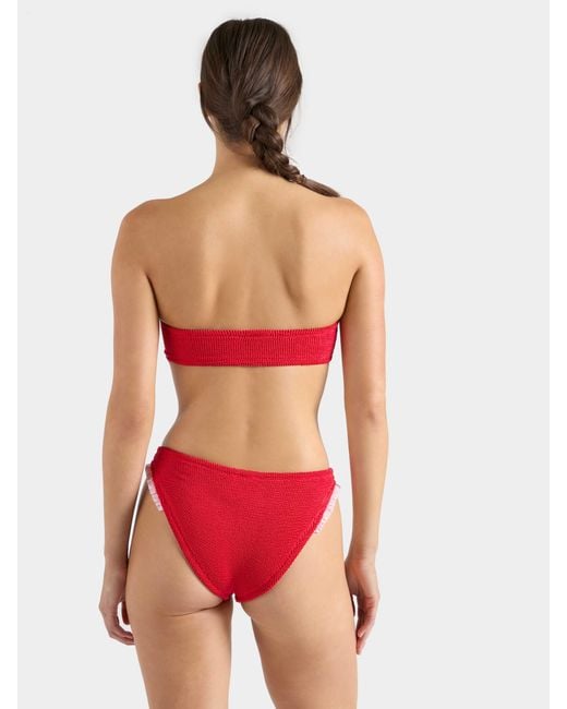 Hunza G Red Tracey Frill Bikini- Sunflower