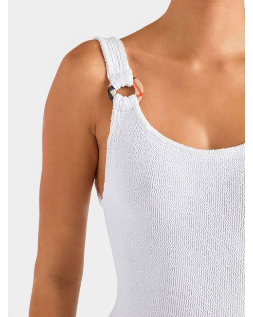Hunza G White Burberry X Domino Swim
