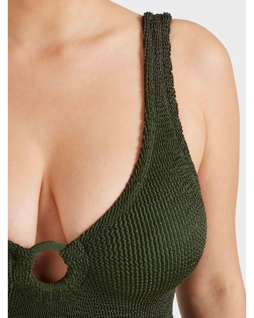 Hunza G Green Coverage Celine Swim With Tonal Hoops