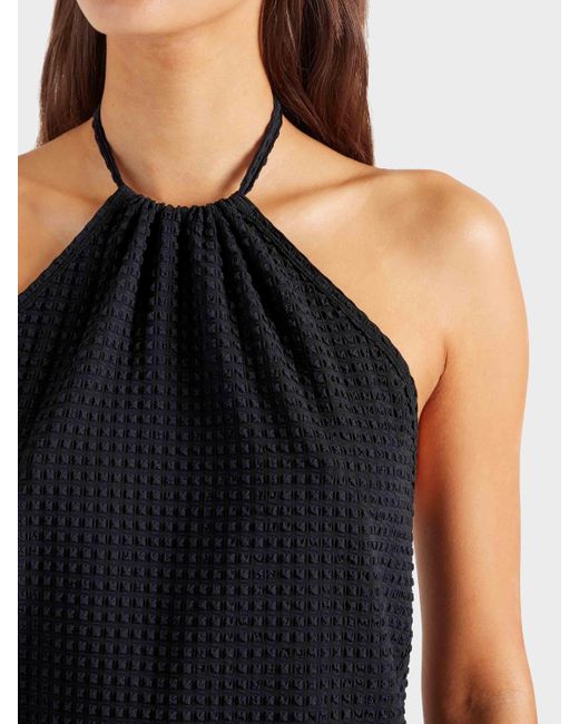 Hunza G Black Seersucker Mini Dress