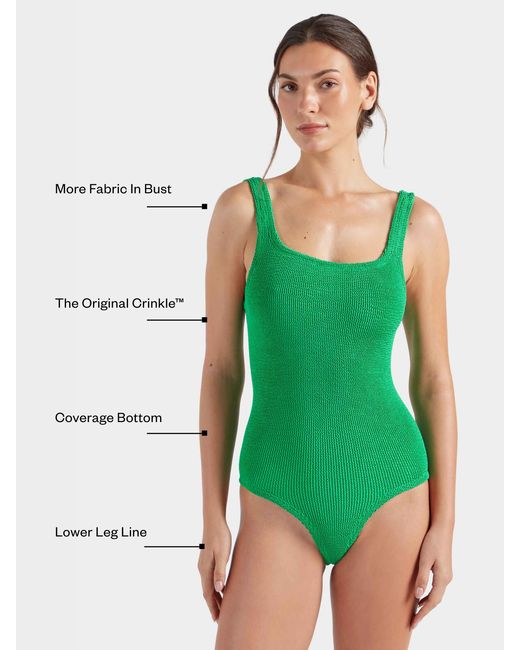 Hunza G Green Coverage Square Neck Swim