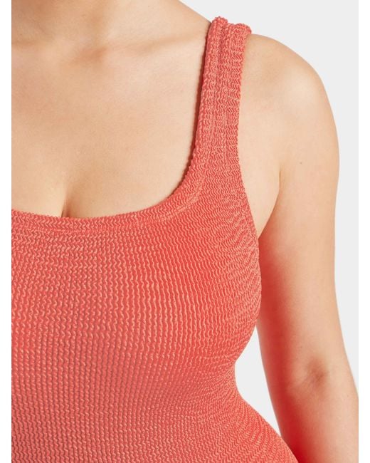 Hunza G Red Coverage Square Neck Swim