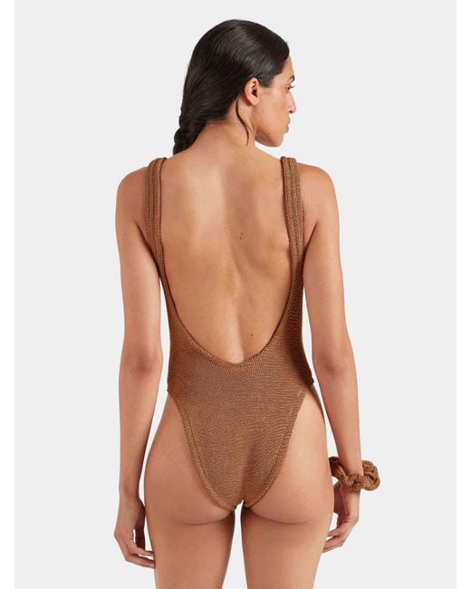 Hunza G Brown Square Neck Swim