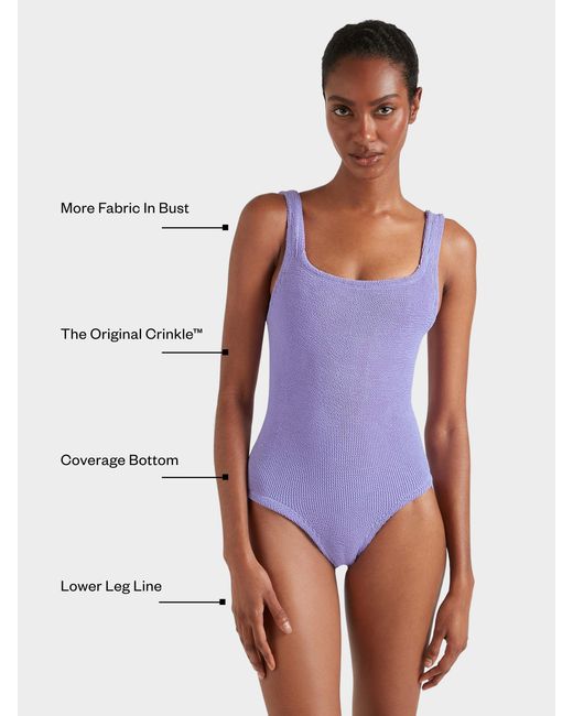 Hunza G Purple Coverage Square Neck Swim