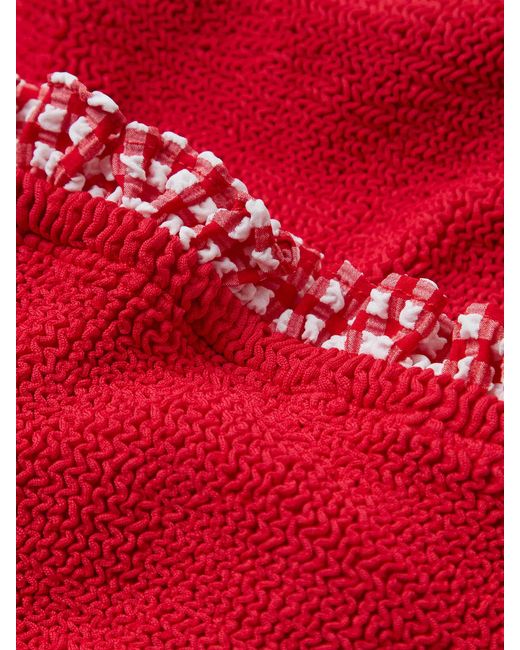Hunza G Red High Waist Bikini Bottom