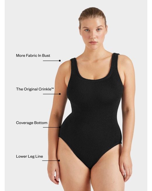 Hunza G Blue Coverage Square Neck Swim