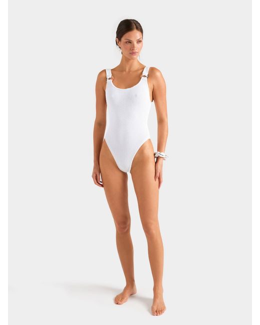 Hunza G White Burberry X Domino Swim