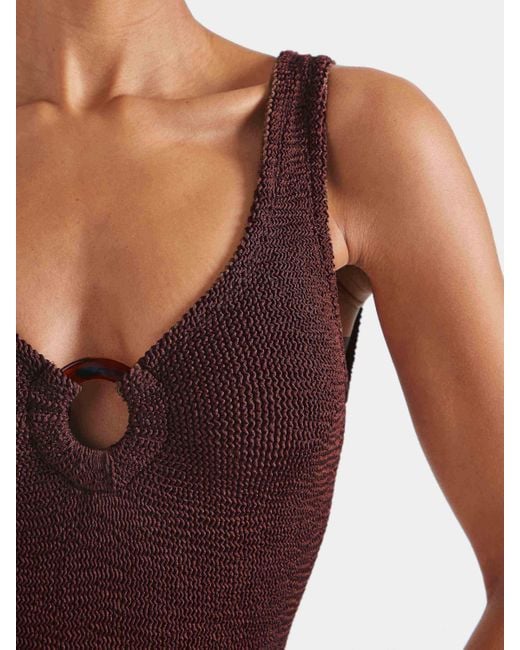 Hunza G Brown "Celine Swim" One Piece Swimsuit