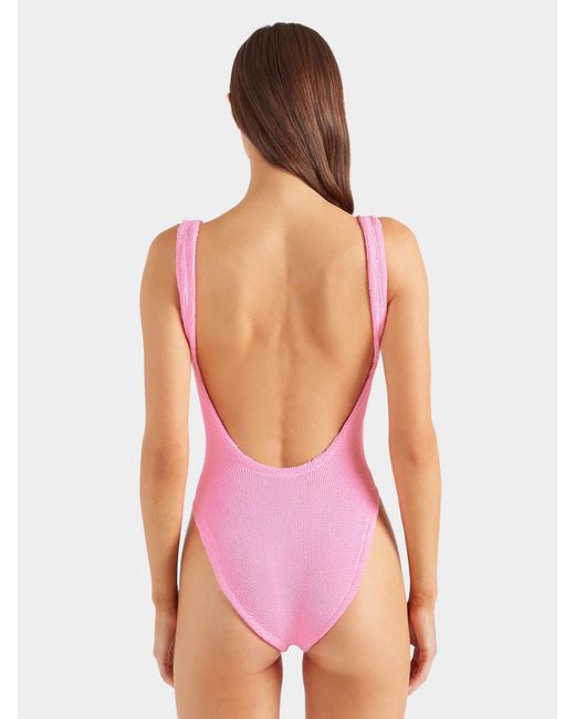 Hunza G Pink Square Neck Swim