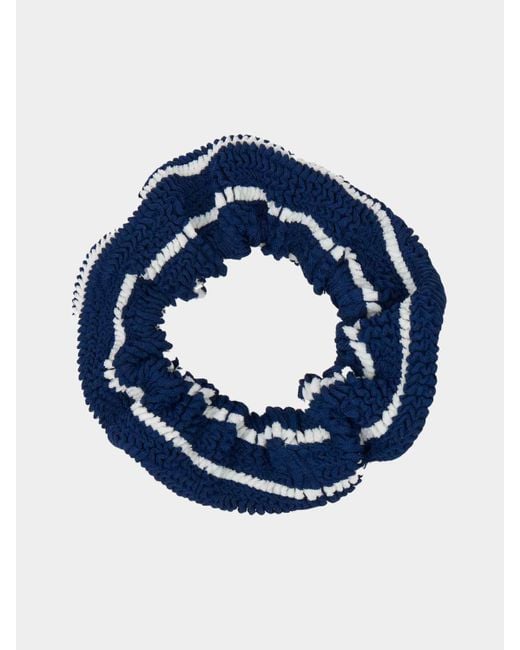 Hunza G Blue Stripe Scrunchie