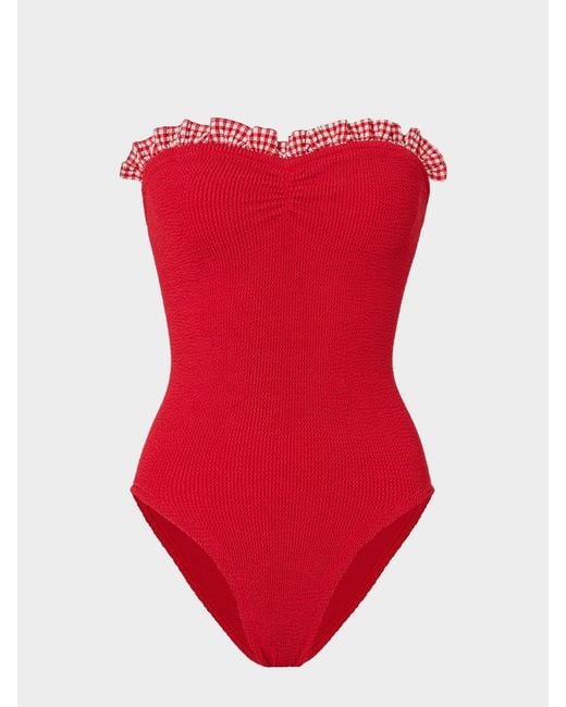 Hunza G Red Dolly Scoop Neck Swimsuit