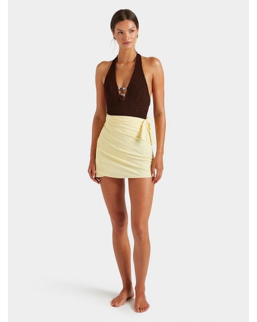Hunza G Brown Adriana Beaded Swim
