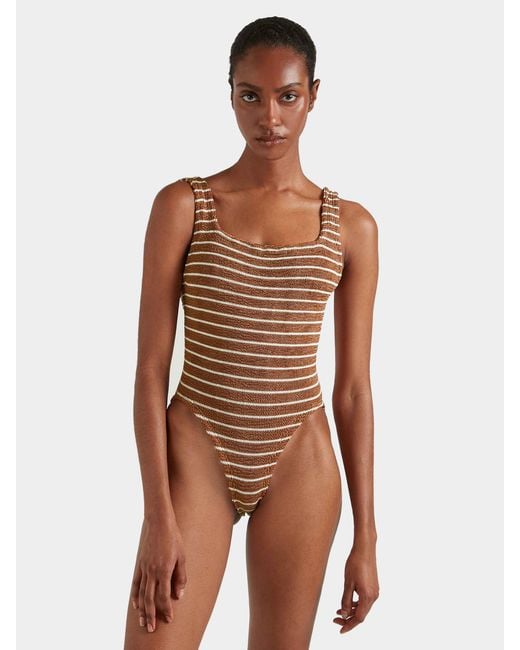 Hunza G Brown Square Neck Swim