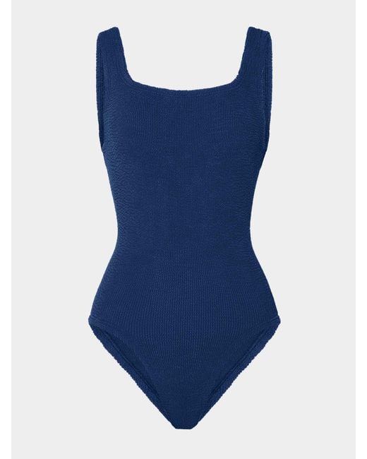 Hunza G Blue Coverage Square Neck Swim