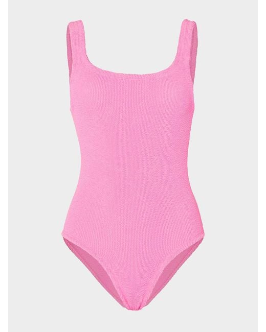 Hunza G Pink Coverage Square Neck Swim