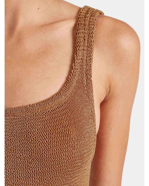 Hunza G Brown Square Neck Swim