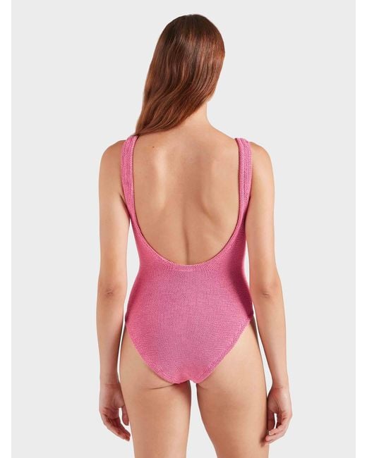 Hunza G Pink Coverage Square Neck Swim