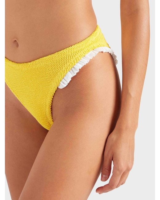 Hunza G Yellow Tracey Frill Bikini
