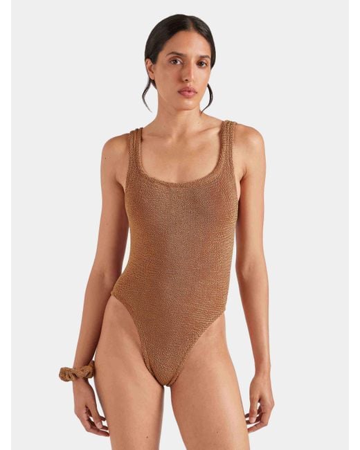 Hunza G Brown Square Neck Swim