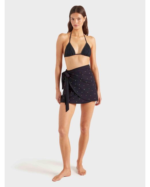 Hunza G Blue Short Upf 50+ Swarovski Sarong